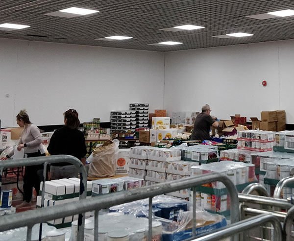 COVID emergency food distribution centre